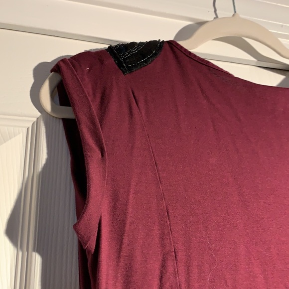 Pepper berry black/cranberry dress top with sequined shoulders! - Picture 6 of 9